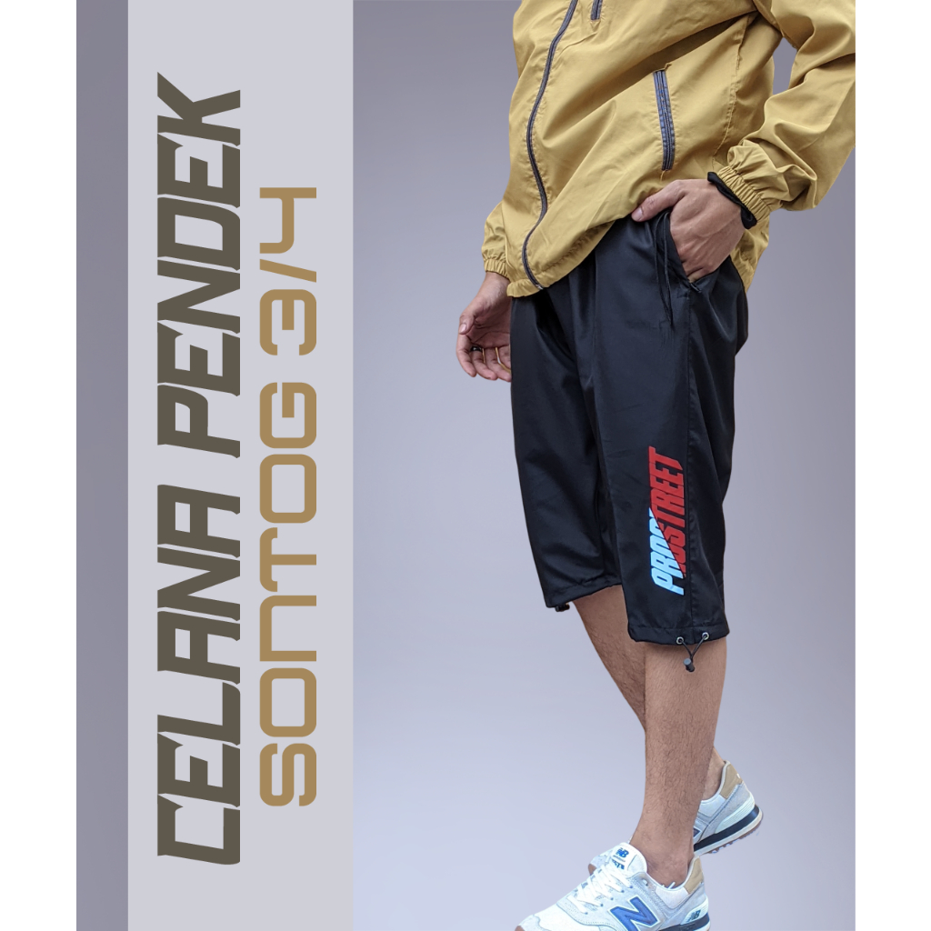 CELANA TRAINING PENDEK PRIA DAN WANITA OLAHRAGA SONTOG 3/4 JOGER PANTS BAHAN PARASUT