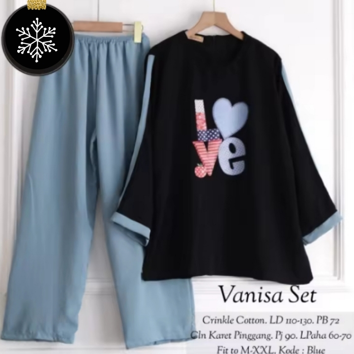 Vanisa Set Kringkel Airflow || Setelan Wanita Printing Terbaru Viral