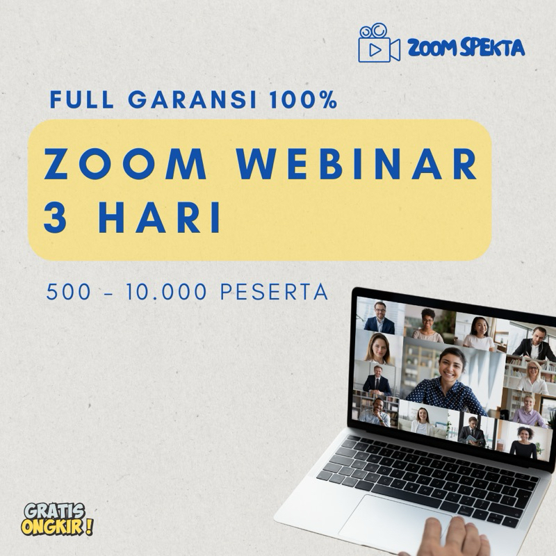 SEWA ZOOM WEBINAR 3 HARI FULL GARANSI 100%