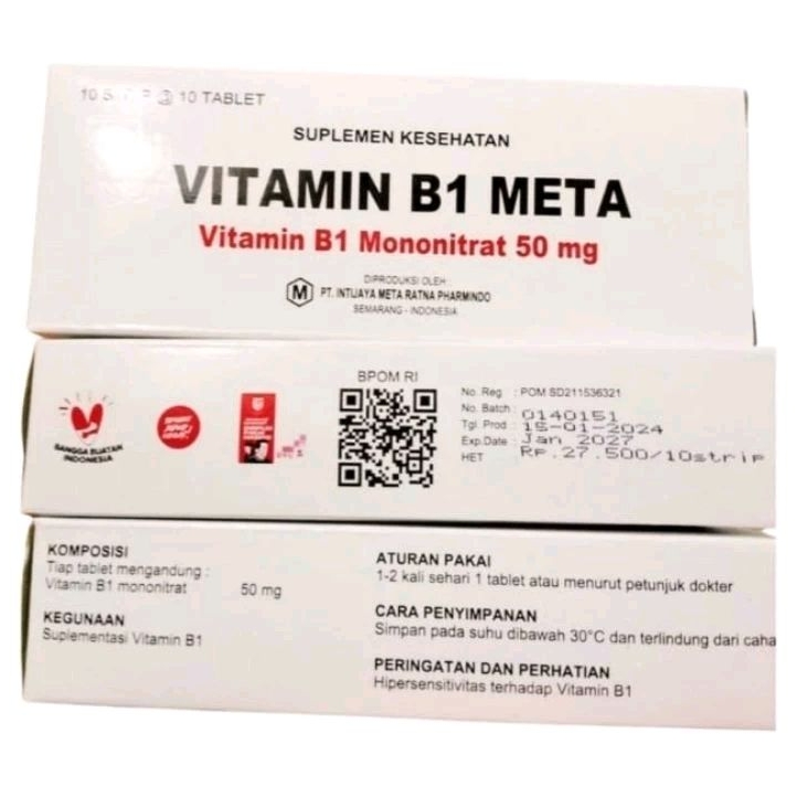VITAMIN B1 META - Vitamin B1 Mononitrat 50mg (100's /Dus)