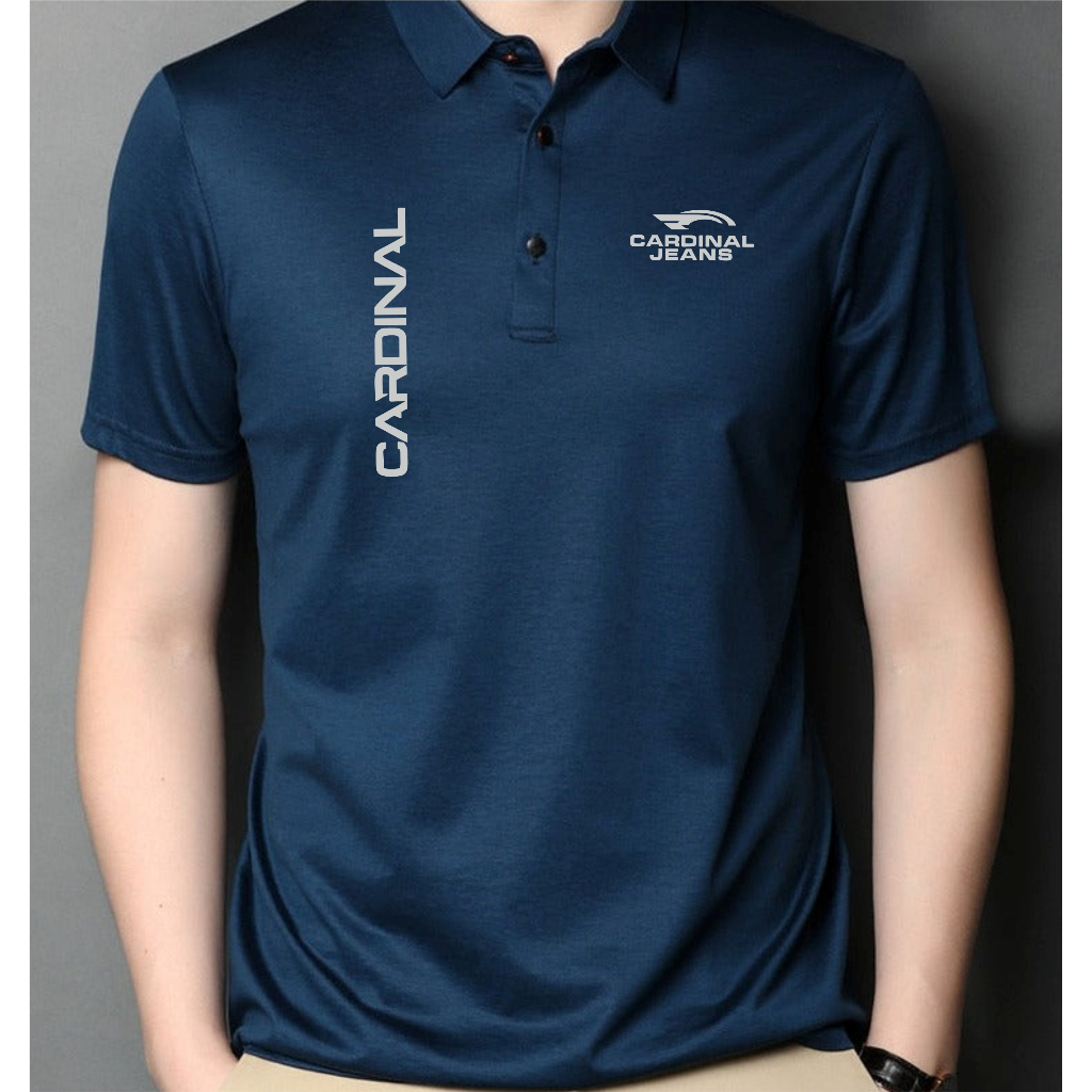 POLO kerah Cardinal Jeans Tegak Text Silver / Kaos Polo Kerah / Tshrit Kaos Kerah Dewasa Kaos Wangki