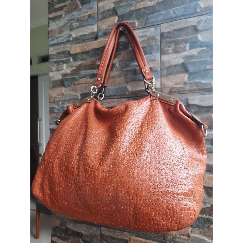 Totebag Kulit Cokelat NOBRAND - TAS PRELOVED ORIGINAL