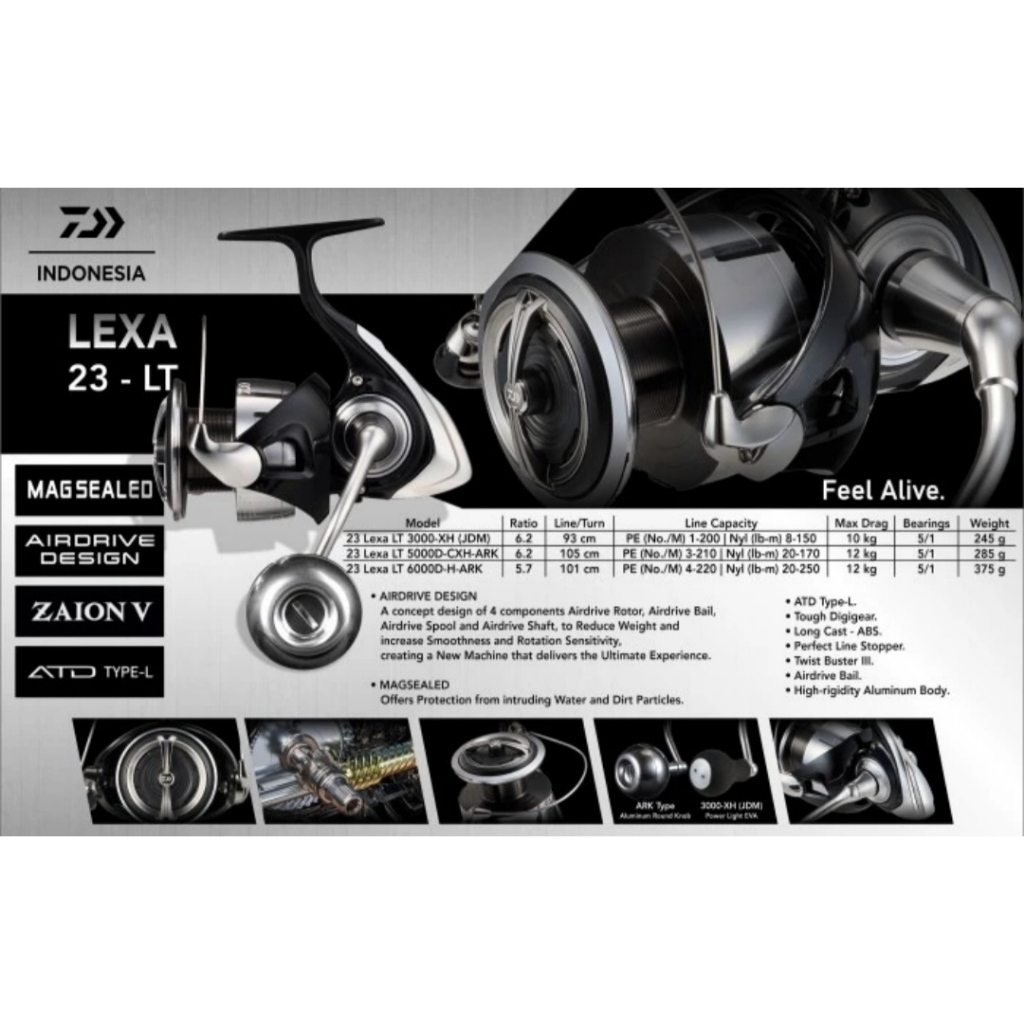 REEL DAIWA LEXA 2023 LT - 3000-XH(JDM) / 5000D-CXH-ARK - ORIGINAL