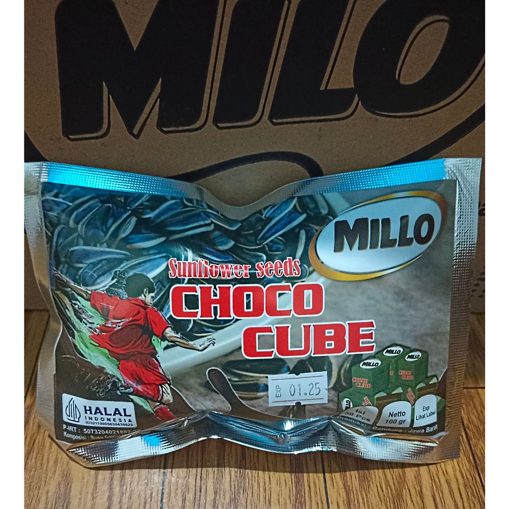 

Sunflower Seeds/Kuaci Milo/Millo Cube 1 Bungkus (Isi 50 buah) Murah Lebay ....