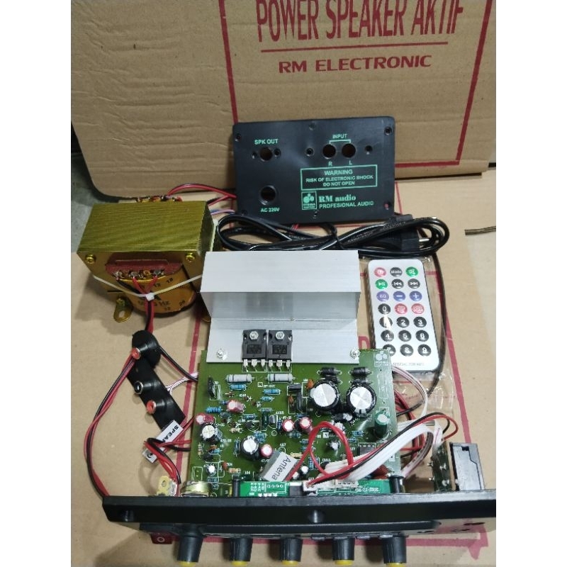 KIT POWER SPIKER AKTIF MONO MP3 BLOOTOTH + Trafo 5 Amper