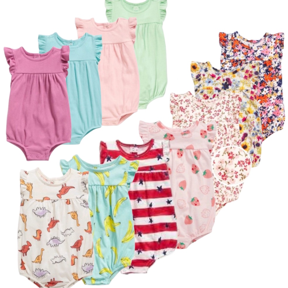 Good Order BRANDED Jumpsuit Old Navy Printed Sleeveless Romper old navy Baby Girl Dresses Rompers  J