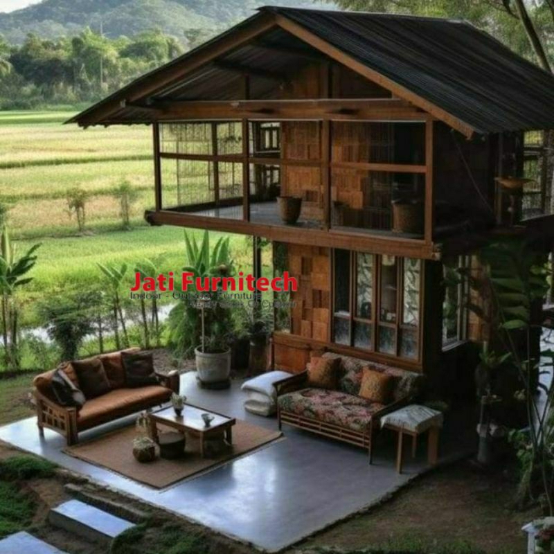 rumah kayu villa - rumah kayu lantai 2