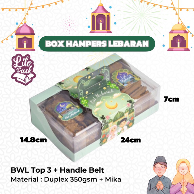 

Box Hampers Idul Fitri BWL Top 3 / Kemasan Parcel Kue Kering Lebaran Eid Mubarak