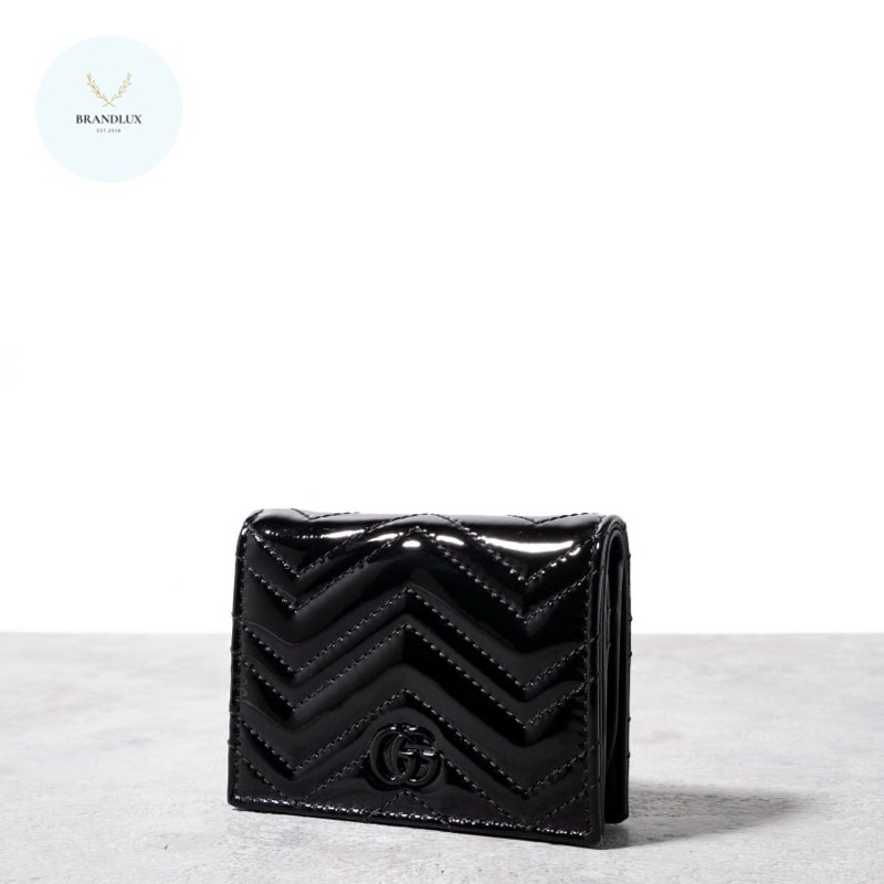 GUCCI GG marmont card case wallet Rose Beige Black