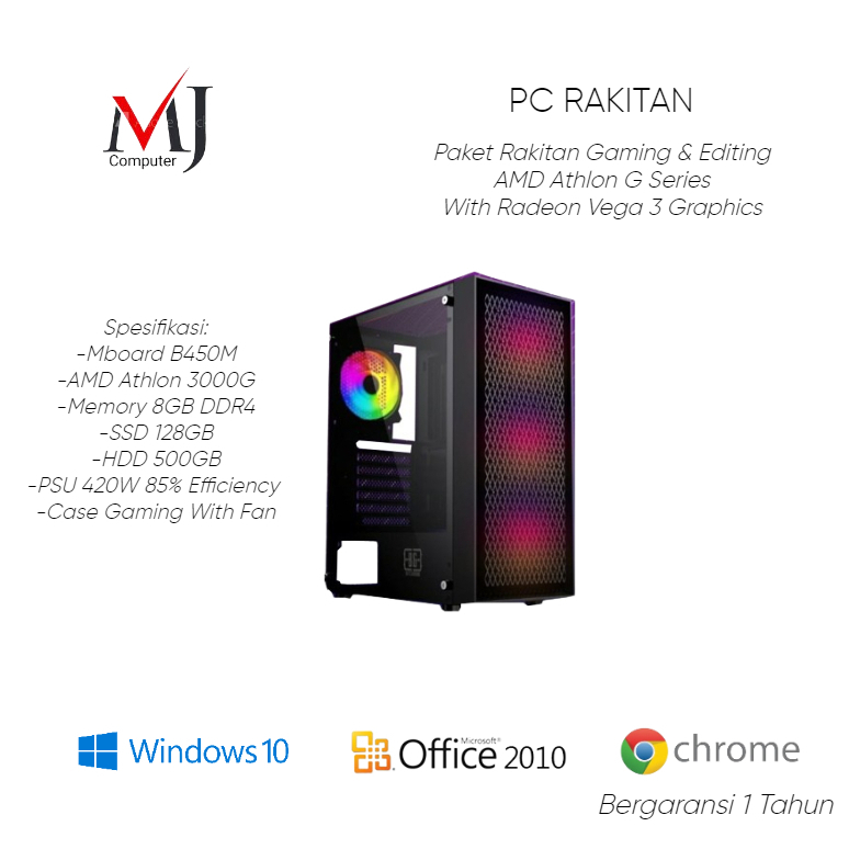 PC RAKITAN AMD RYZEN G SERIES RYZEN 3 RYZEN 5 RYZEN 7 GAMING DAN EDITING
