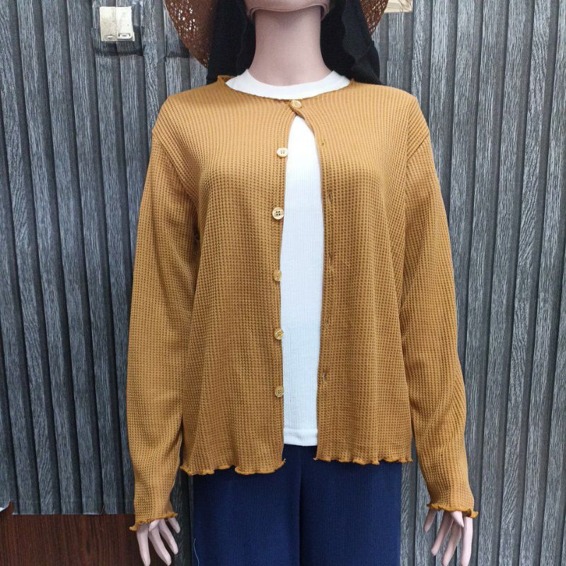 OUT CARDIGAN WANITA OVERSIZE JUMBO // CARDIGAN WAFFLE PREMIUM TERMURAH