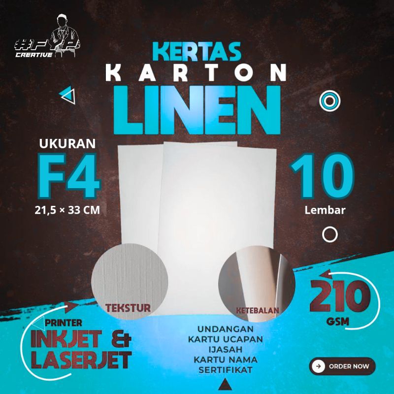 

Kertas Linen 210 gsm F4 / Folio isi 10 lembar - Kertas Tebal Tekstur Kotak Putih | Kertas Sertifikat