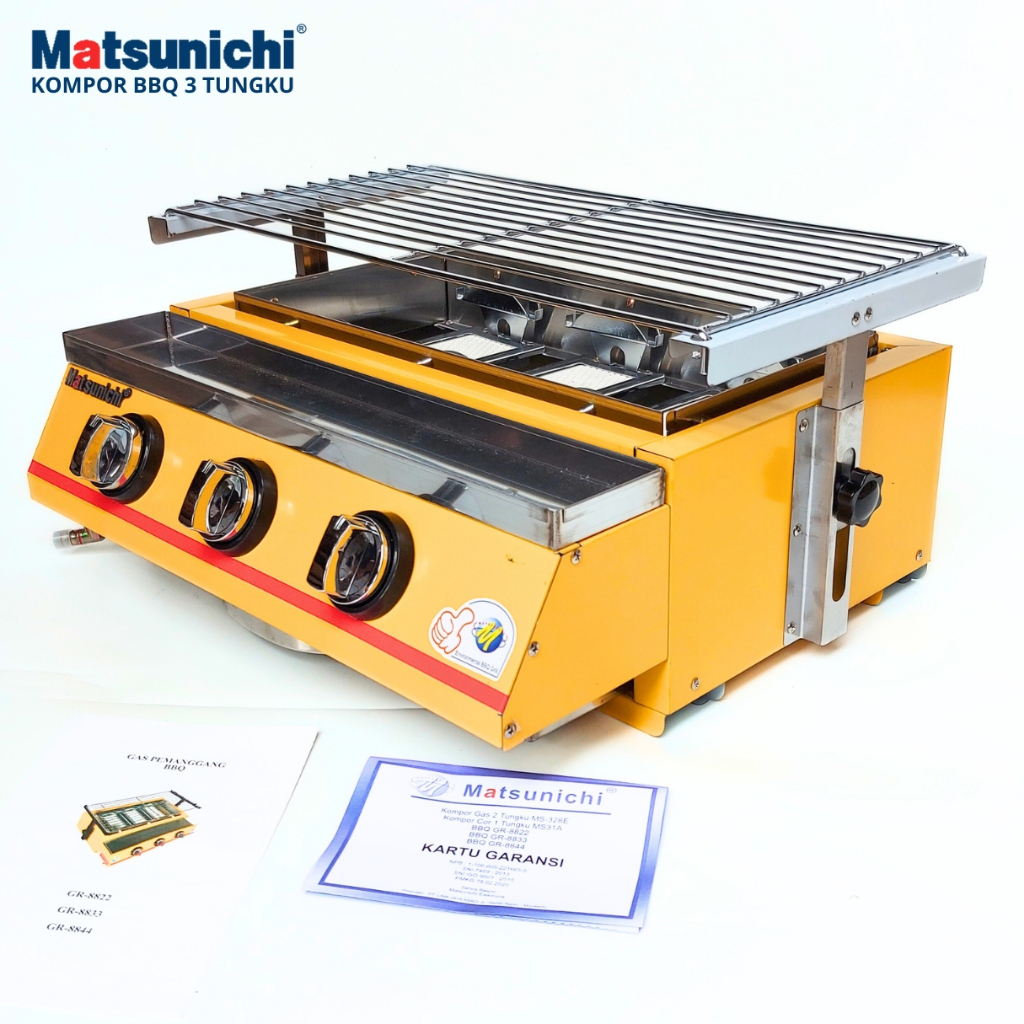 Kompor Panggang Gas Matsunichi 3 Tungku Kompor Panggang Serbaguna Kompor Panggang Sate Kompor Pangga