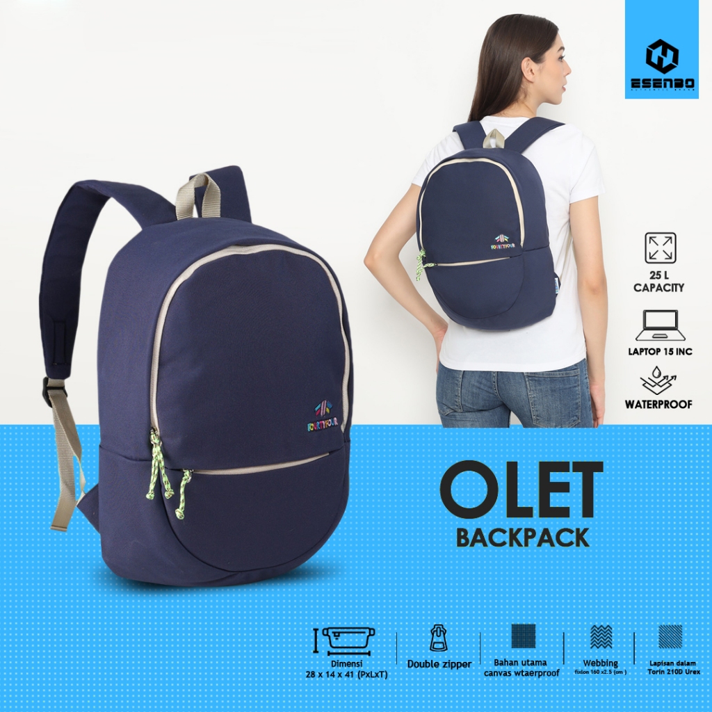 ZIGZAG OLET - Tas Ransel Kanvas Wanita Premium Waterproof