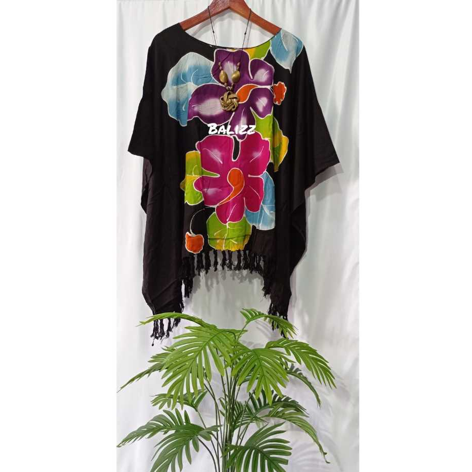 Baju bali wanita/Baju Pantai Model Kalong/Baju Bali Lukis pakai Rumbai/Baju Bali Kalong/baju pantai 