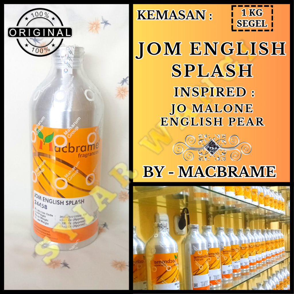 BIBIT / BIANG PARFUM JOM ENGLISH SPLASH BIBIT PARFUM MURNI 1KG SEGEL. BY MACBRAME ( JO MALONE ENGLIS