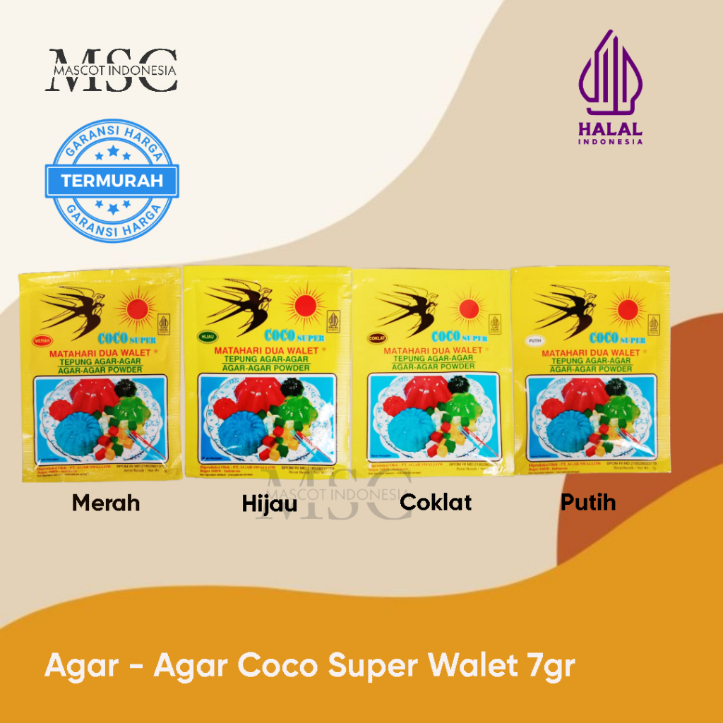 

Agar Swalow | Agar Agar Bubuk | Agar Agar Coco Super matahari dua walet 7gr