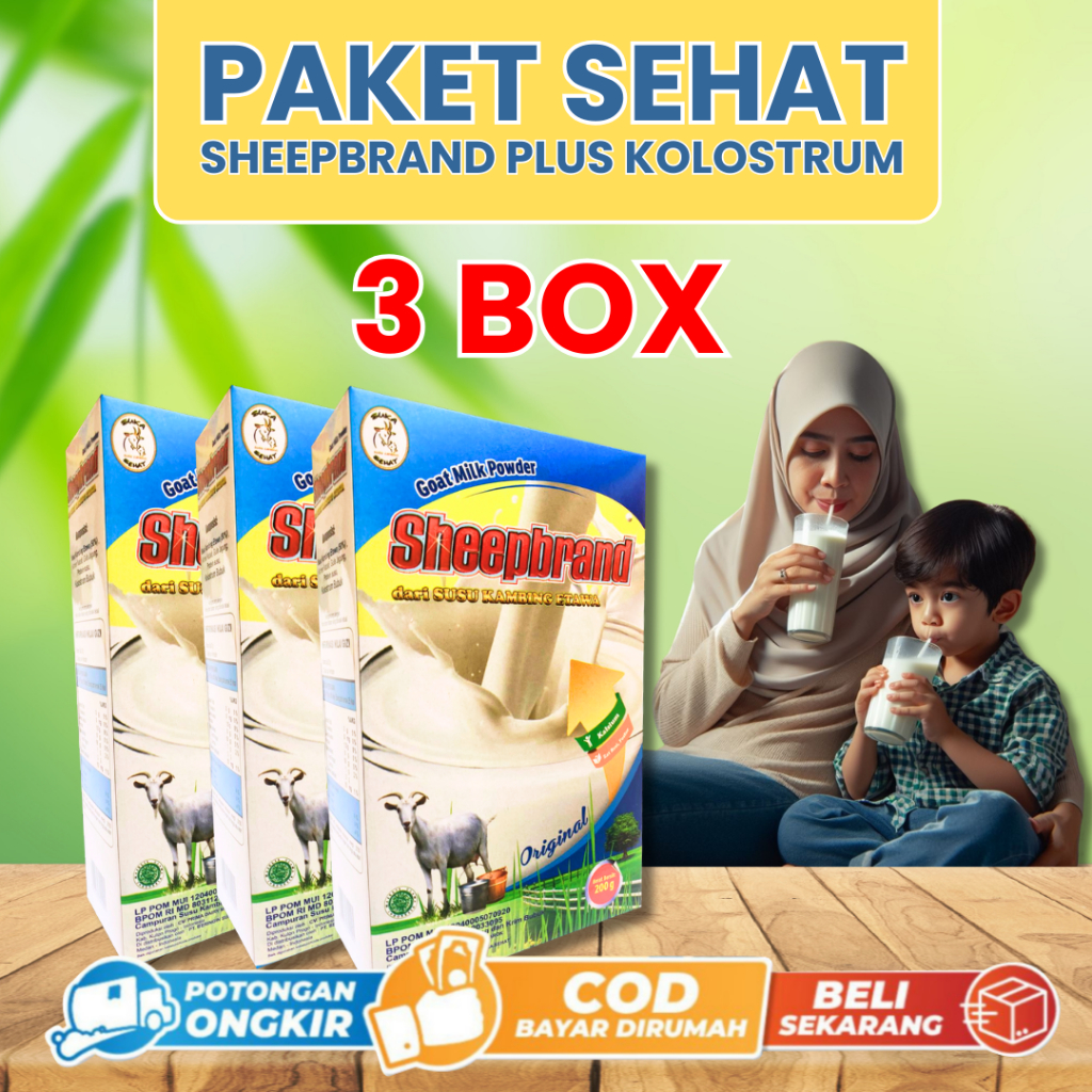 

Paket Keluarga 3 Box Sheepbrand Goat Milk Powder – Perawatan Lengkap untuk Lambung & Imun