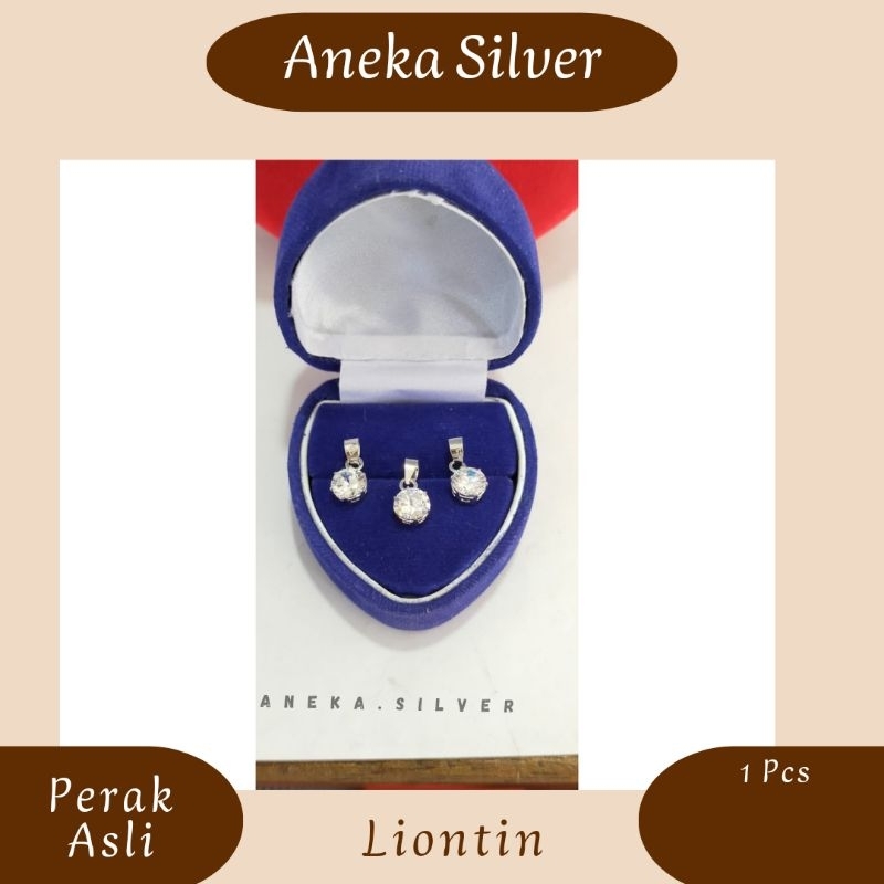 Liontin Desi, Sepuh Emas Putih, Perak Asli 925