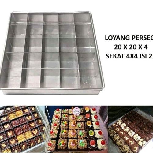 Loyang Brownies Sekat | Kotak Persegi Panjang Skat Loyang Bolu Kukus Panggang Loyang Kue Bolu Gulung