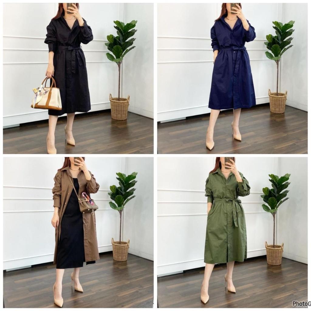 TUNIK ADELINO / TUNIK KANCING BELAKANG KANCING HIDUP INCLUDE BELT