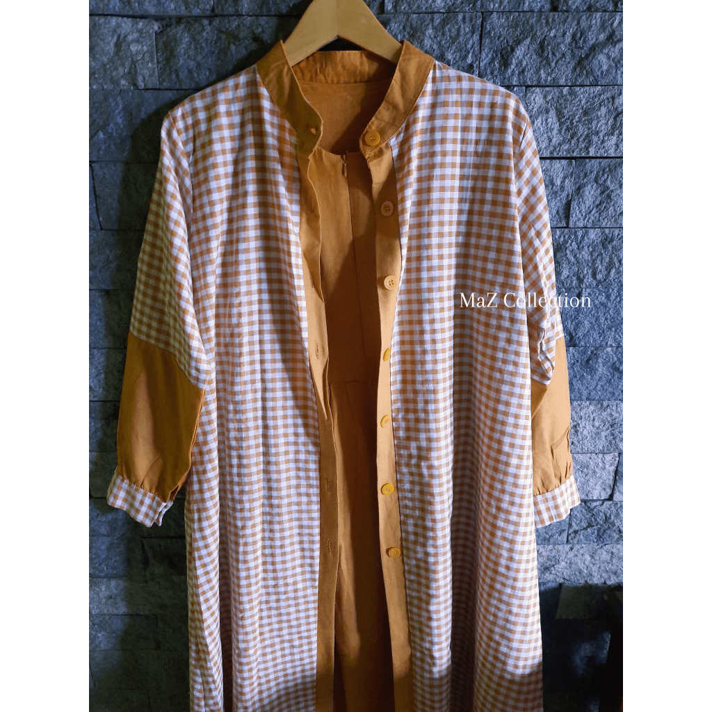 Gamis Outer Kotak Kotak | BUSUI FRIENDLY