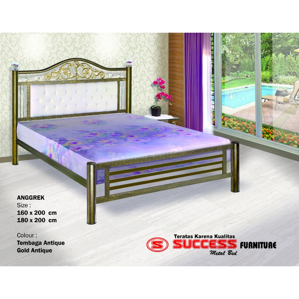 Ranjang Besi Tempa Success Anggrek - Tempat Tidur Full Besi