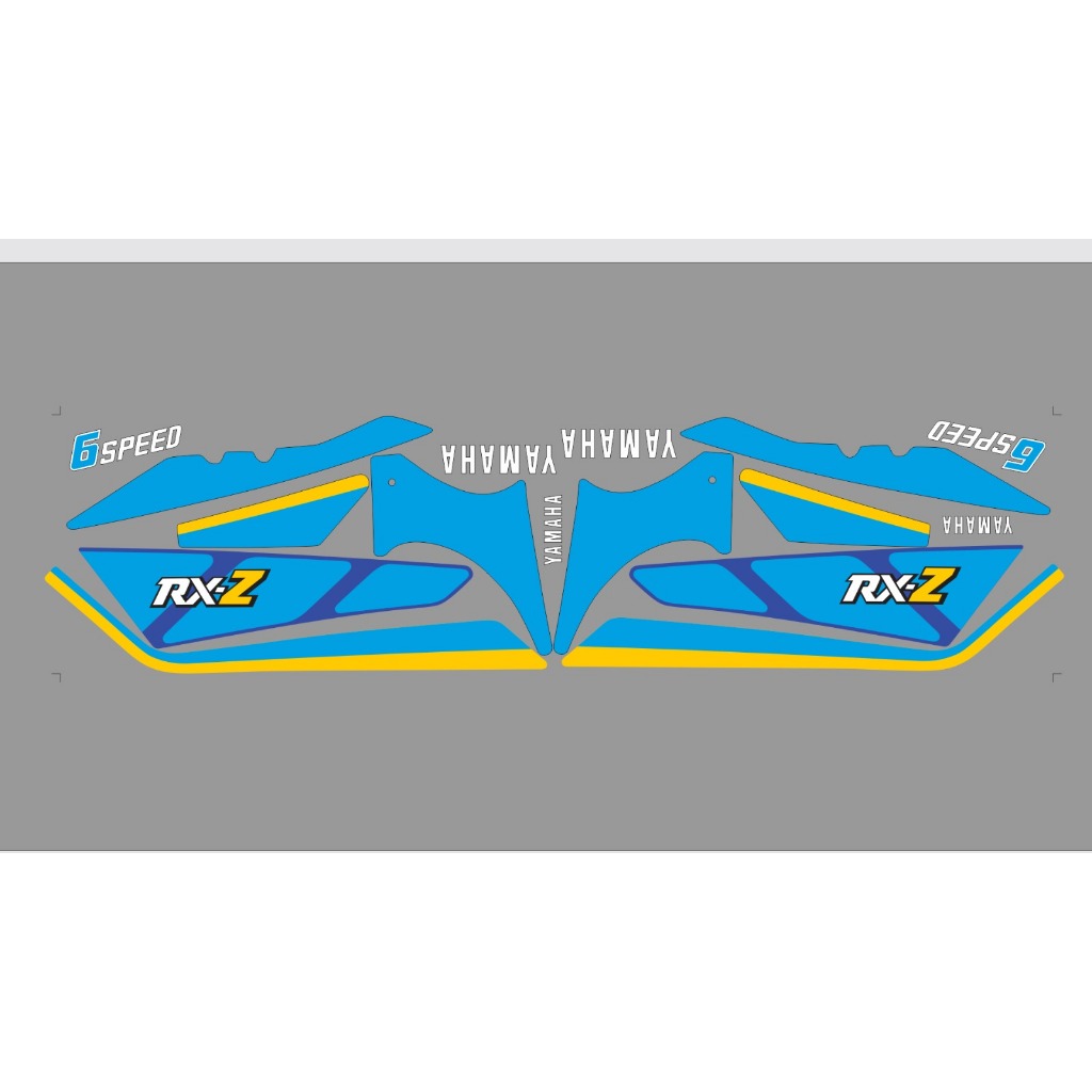 STRIPING STICKER STIKER LIST LIS LES BODY YAMAHA RXZ BIRU TAHUN 90 91 92 93 1990 1991 1992 1993 COPY