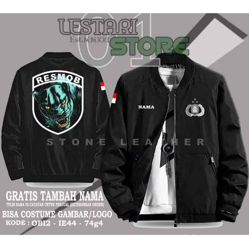 JAKET BOMBER POLISI RESMOB TEAM SENYAP - Atribut polisi resmob terbaru- kaos - T shirt polisi terbar