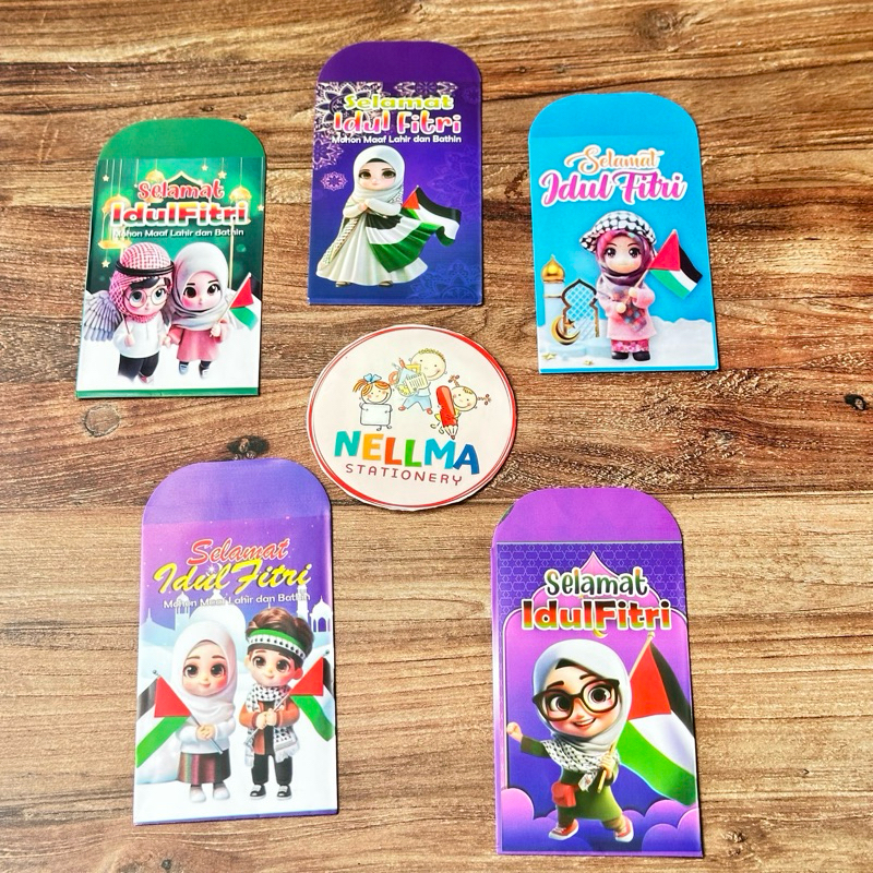 

Ampau angpau Lebaran Motif Save Palestina isi 50 Lembar campur