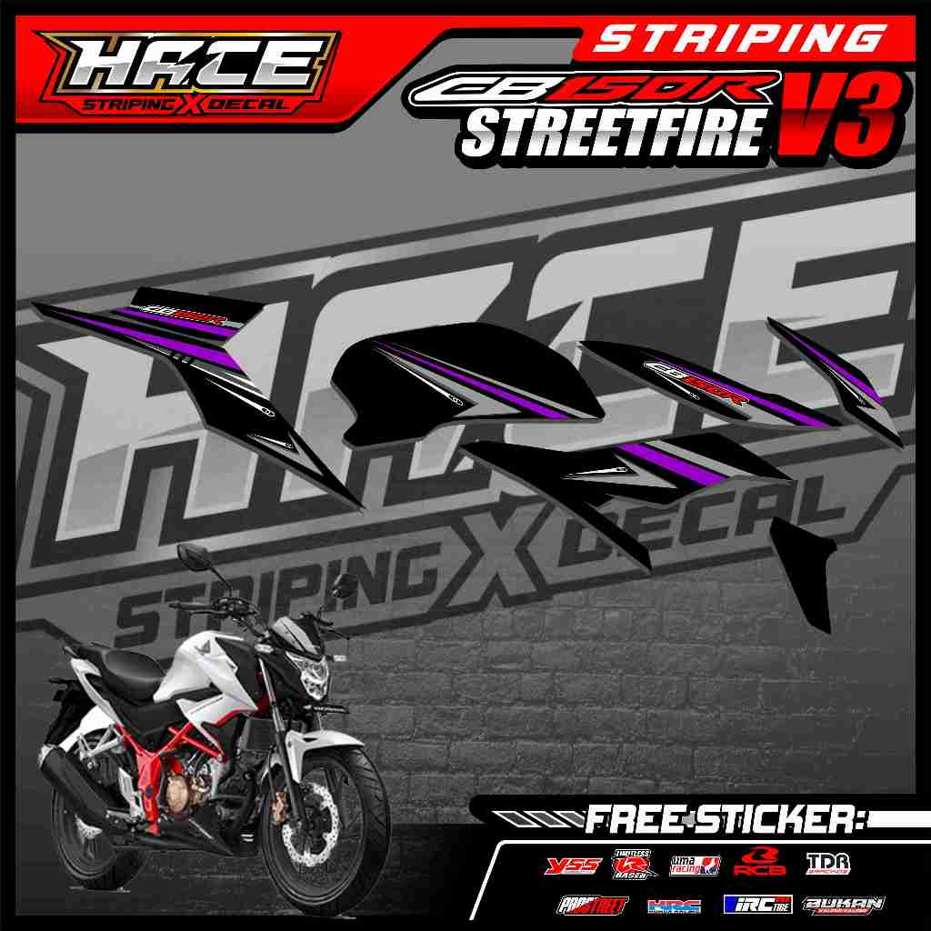 275 STRIPING STICKER CB 150R V3 STREETFIRE - STRIPING STICKER CB 150R V3 STREETFIRE SIMPLE LIST