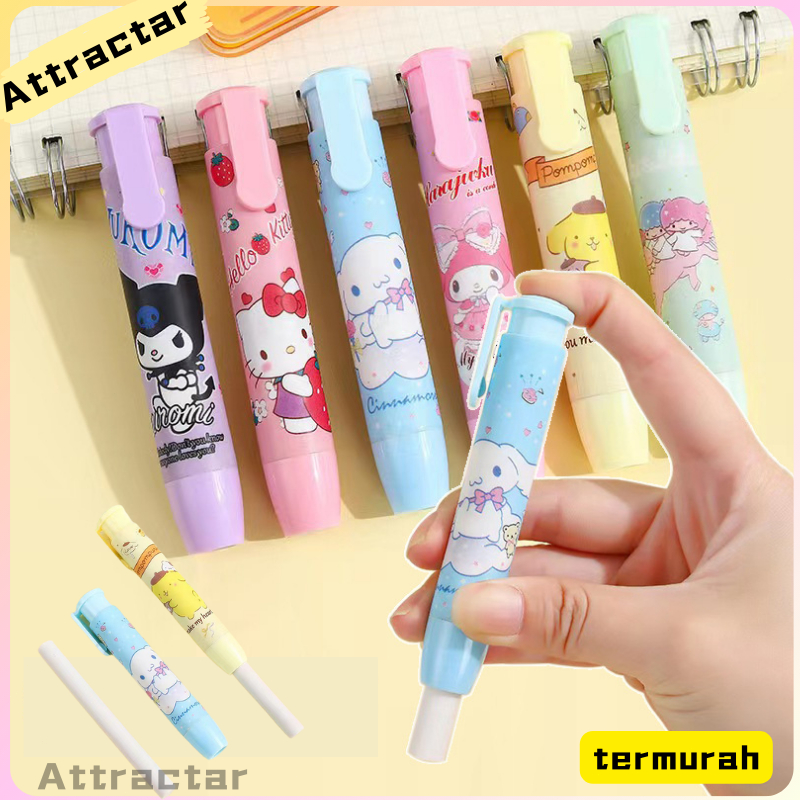 

✨In Stock Kreatif Kartun Press-type Eraser Pen Siswa Sekolah Dasar Penghapus Indah Anak-anak-AT