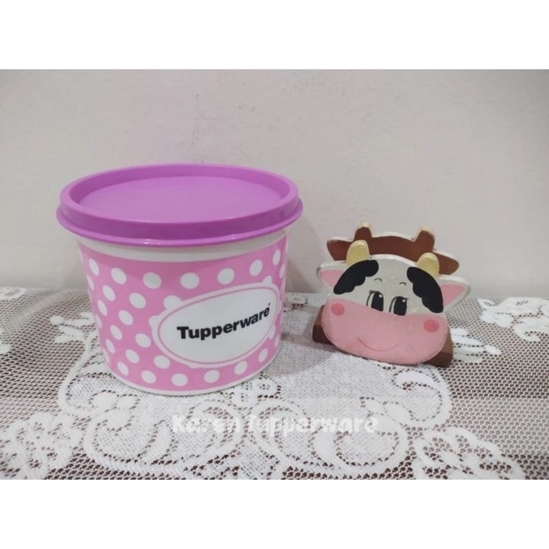 Tupperware - Pink Polca Dot Canister