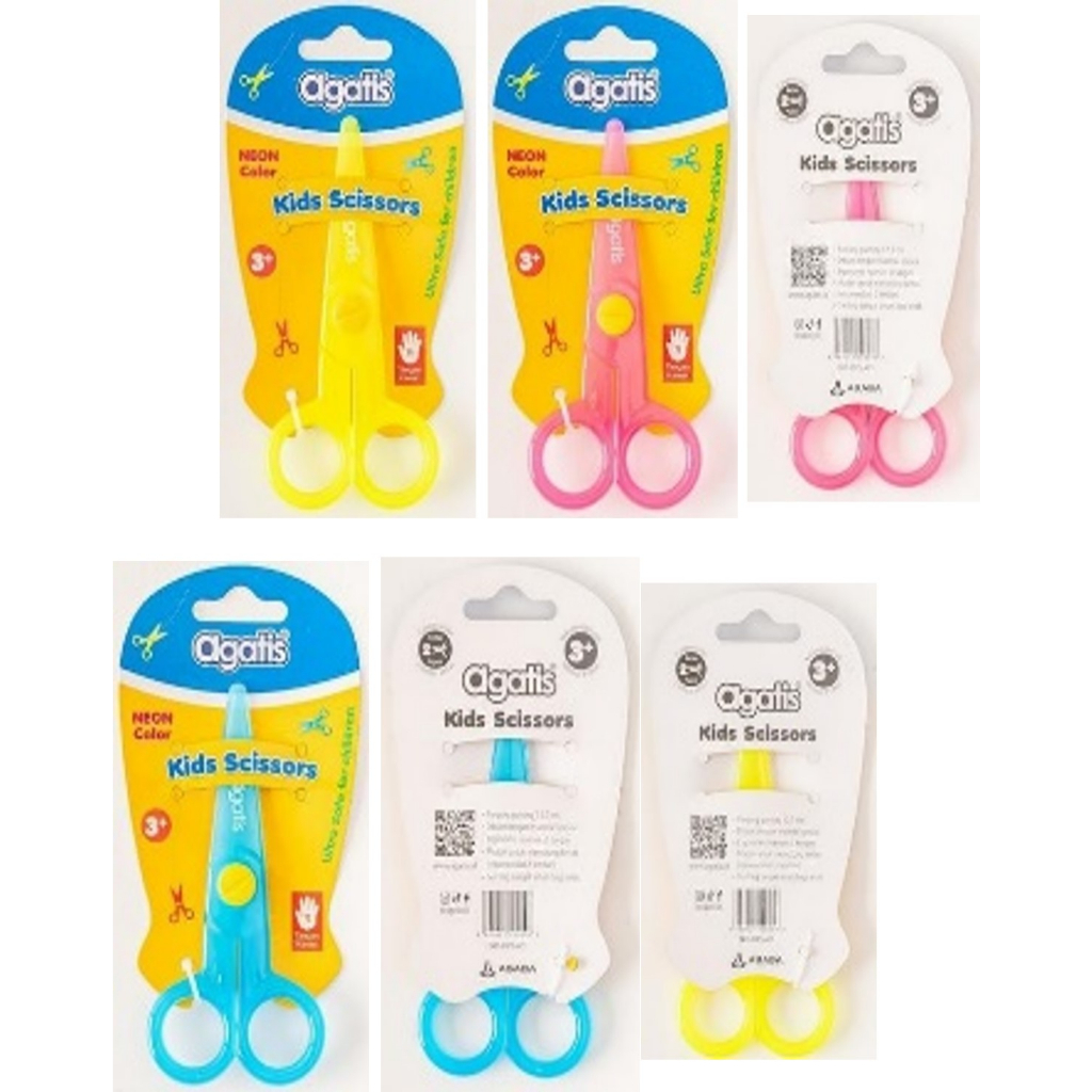 

AGATIS SCISSORS PLASTIC for KIDS with NEON COLORS / GUNTING ANAK PLASTIK
