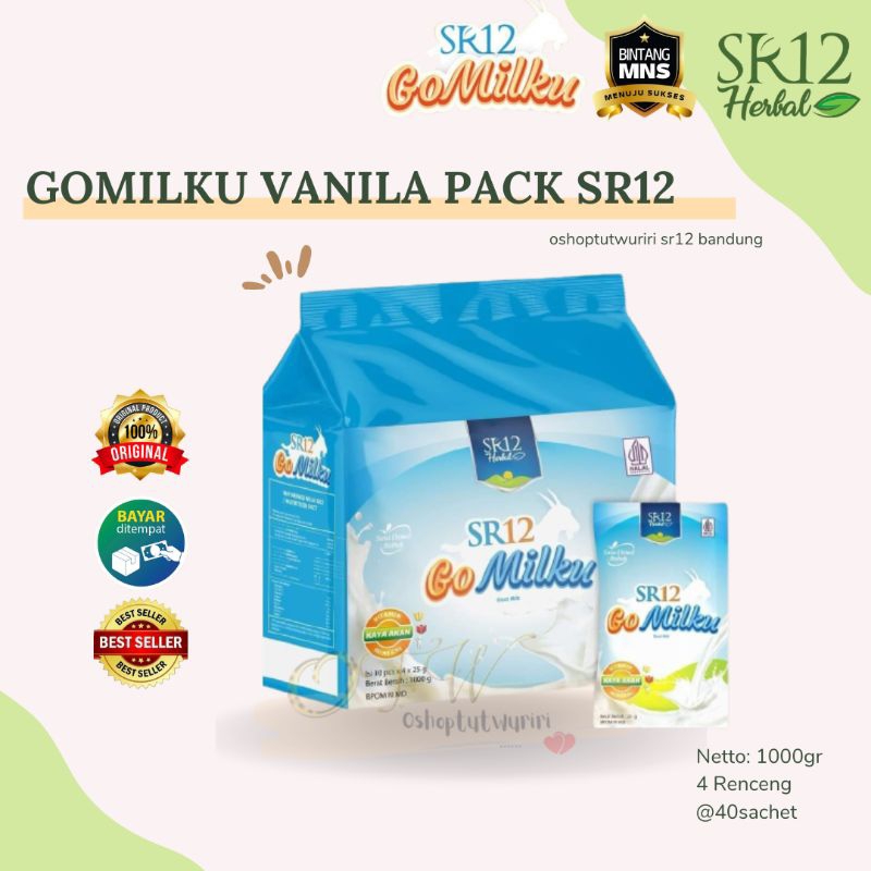 GOMILKU SR12 RASA VANILA - GO MILKU SR12 PACK / RENCENG / SACHET / SUSU KAMBING ETAWA RASA VANILA / 