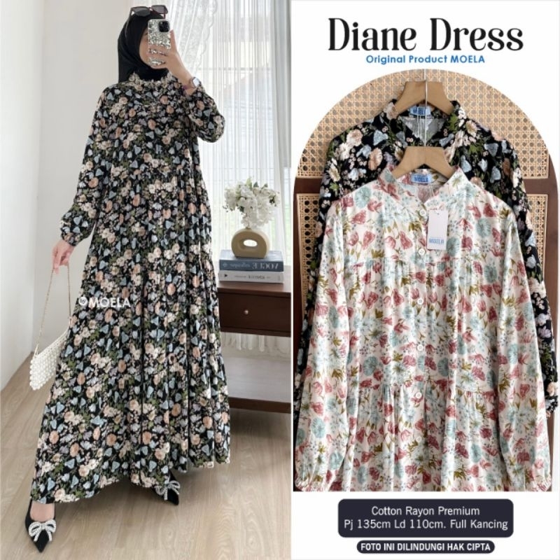 233. ELIFA diane grisella dioreen maxy maxi dress gamis size standar LD 110 rempel rample susun busu