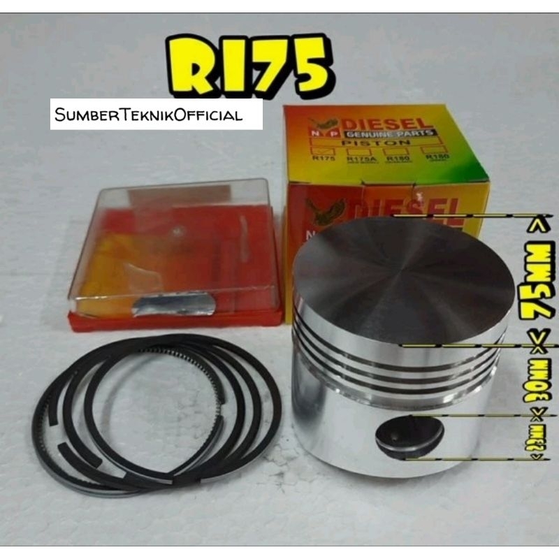 R175 Piston + Ring Piston untuk mesin Dongfeng dll R-175 R 175 R175