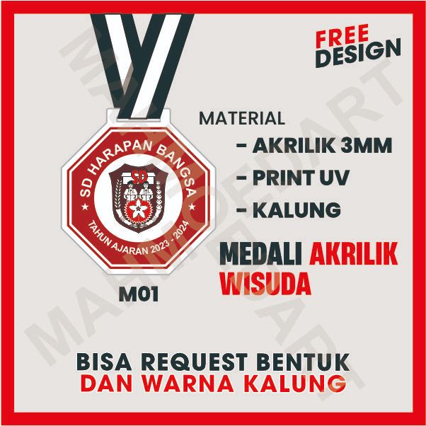 

PROMO MEDALI KALUNG GORDON WISUDA TK SD PAUD SMP SMA PRINT UV