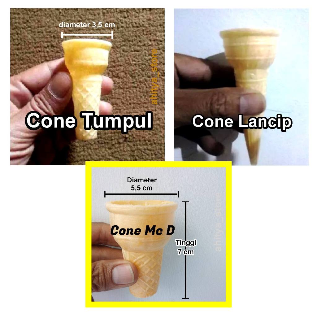 Mesin Cone Es Krim Lancip dan Tumpul, Diameter Cone 3,3 cm, 3,5 cm dan 5 cm Kondisi Second Bagus 85%