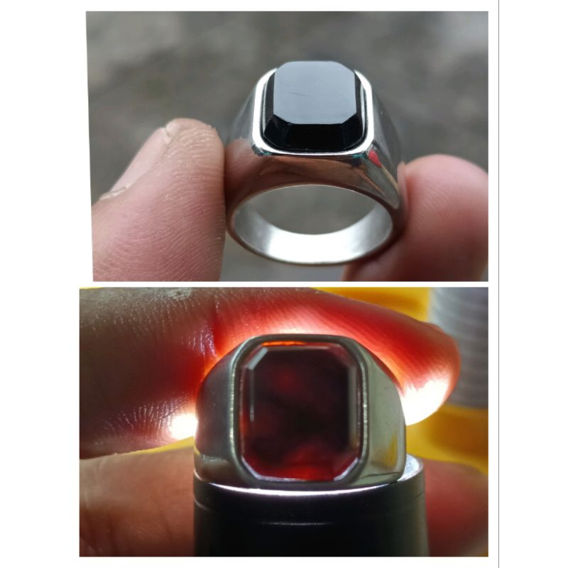 cincin pria Batu akik Yaman Wulung original kantoran body cutting