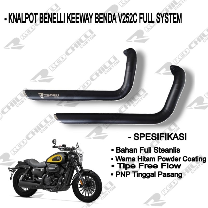 Knalpot Benelli Keeway Benda V 252 C Knalpot Keeway Benda V 252 C