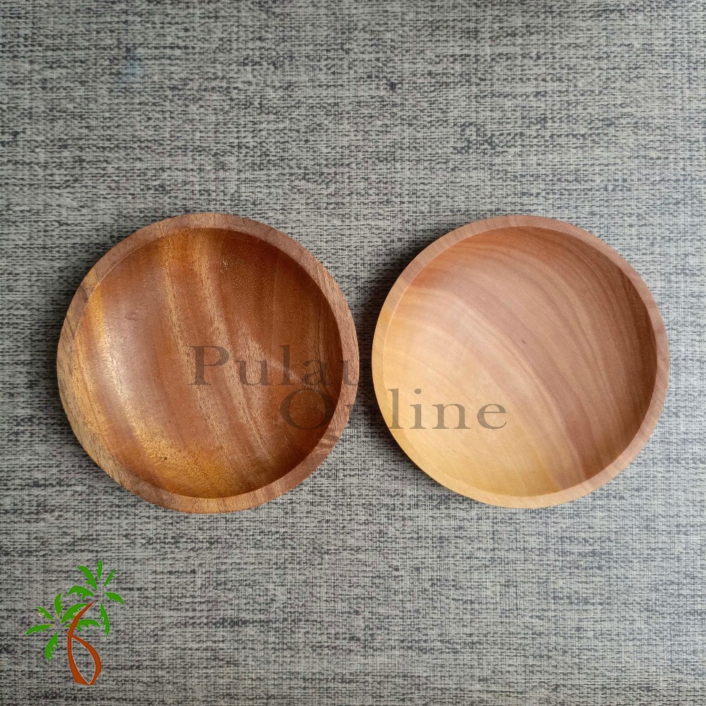 Piring Sambal Kayu 10cm - Wadah Sambal Kayu - Lepekan Kayu - Pulau Online