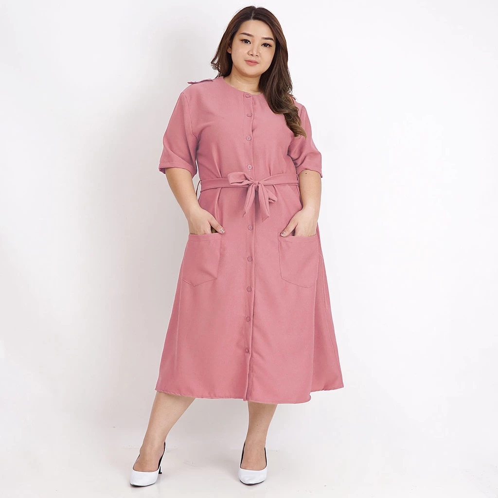 Dress Wanita Tunik Crinkle Jumbo L-xxxl LD 120-130