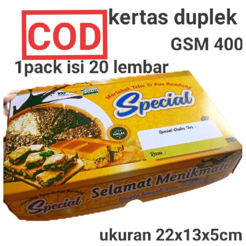 

dus martabak 1pack isi 20 lembar