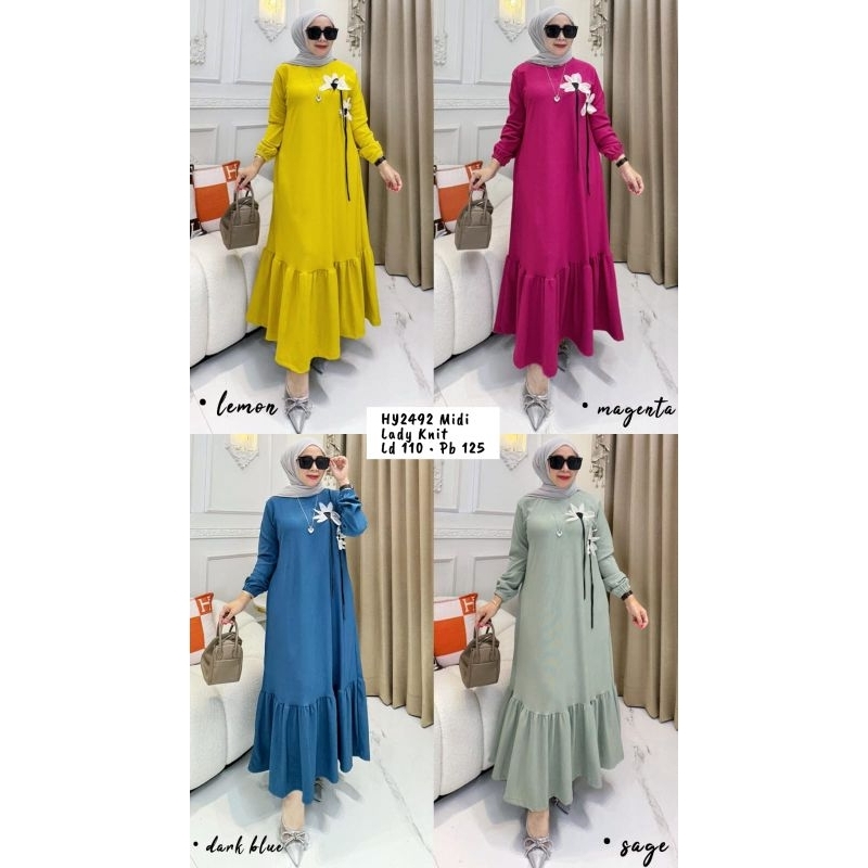 MIDI LADY FLOWERS  KNIT IMPORT
