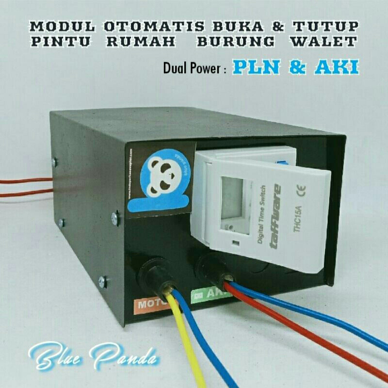 Modul otomatis buka otomatis tutup pintu rumah walet tenaga pln aki