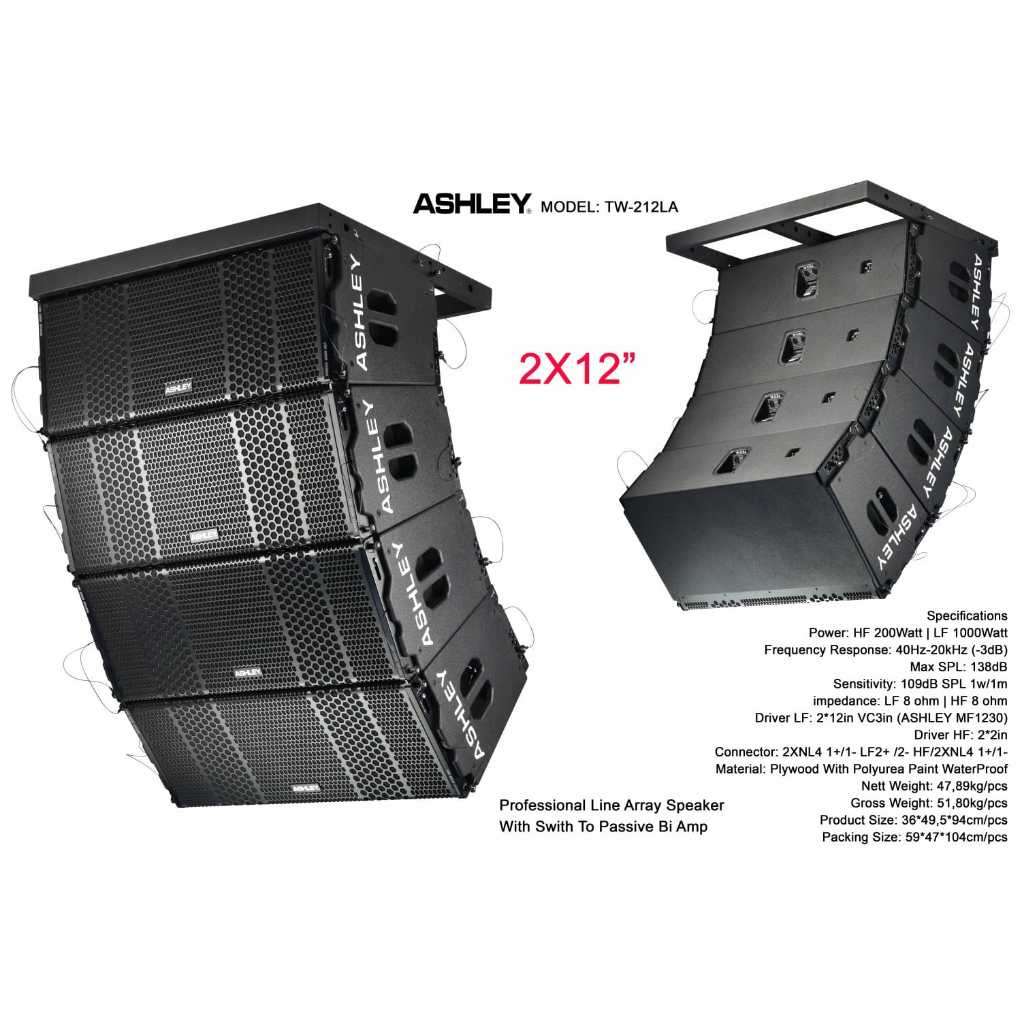 SPEAKER LINE ARRAY ASHLEY TW212LA TW 212 LA ORIGINAL