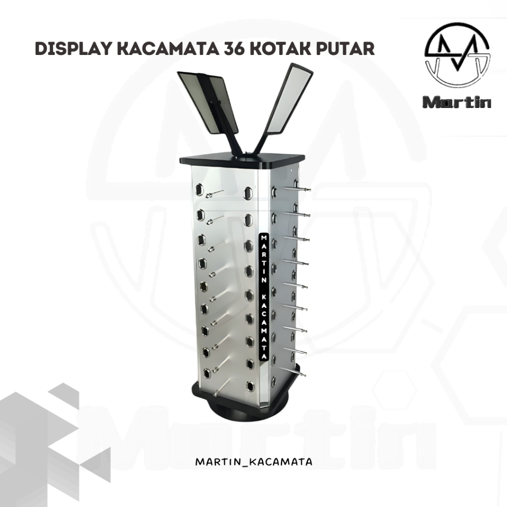 RAK/PAJANGAN/DISPLAY KACAMATA ISI 36,44, 52 KOTAK/BULAT PUTAR