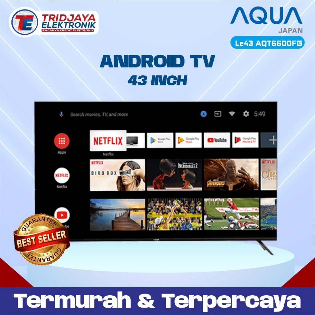 TV Android 43 inch Aqua LE43AQT6600FG SMART TV LED Full HD TERBARU