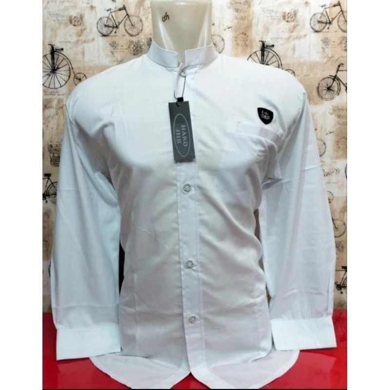 KEMKO KEMEJA KOKO DEWASA PUTIH POLOS LENGAN MANSET PANJANG KOKO COUPLE AYAH ANAK